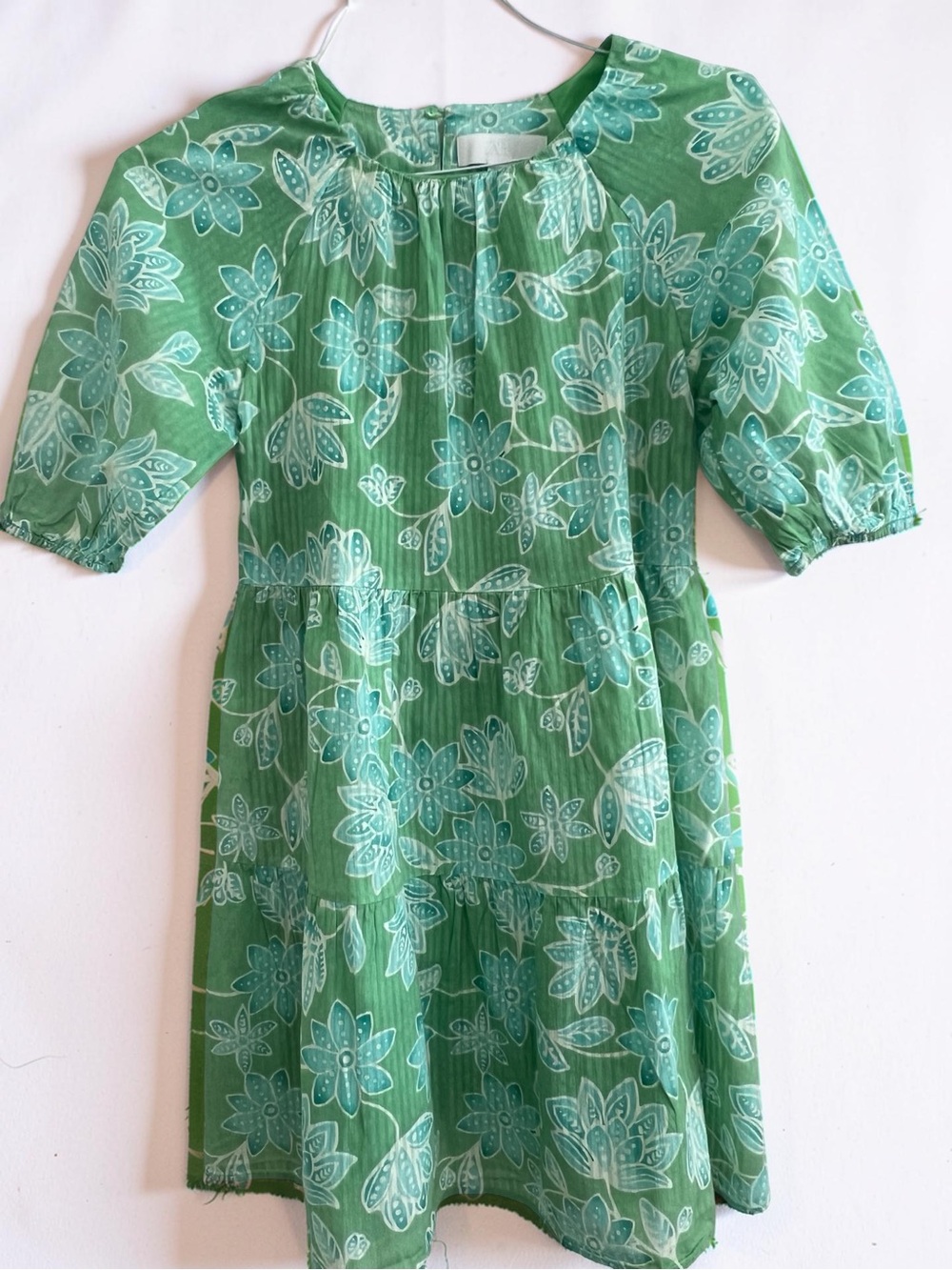 Zara Green Floral Print Casual Dress for Kids